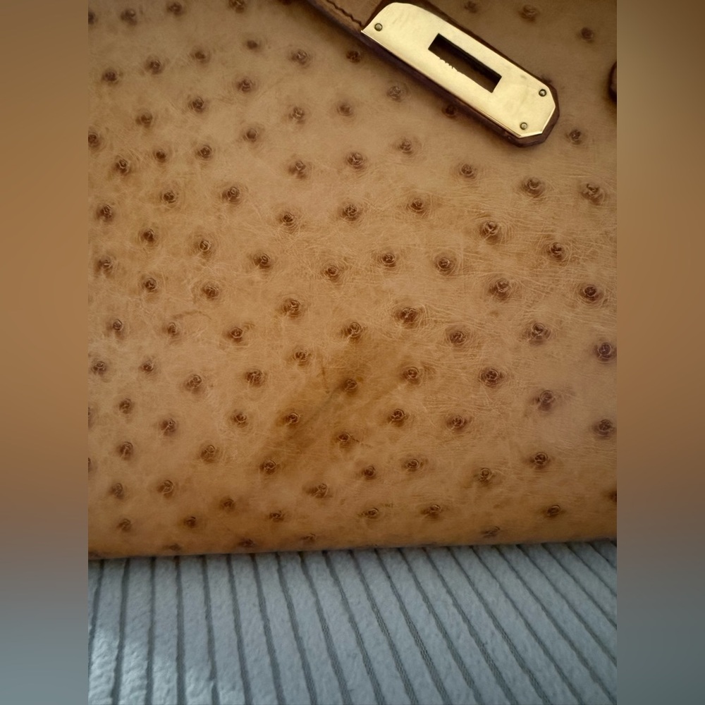 Hermes Cognac Ostrich Leather Kelly 32 - Picture 8 of 16